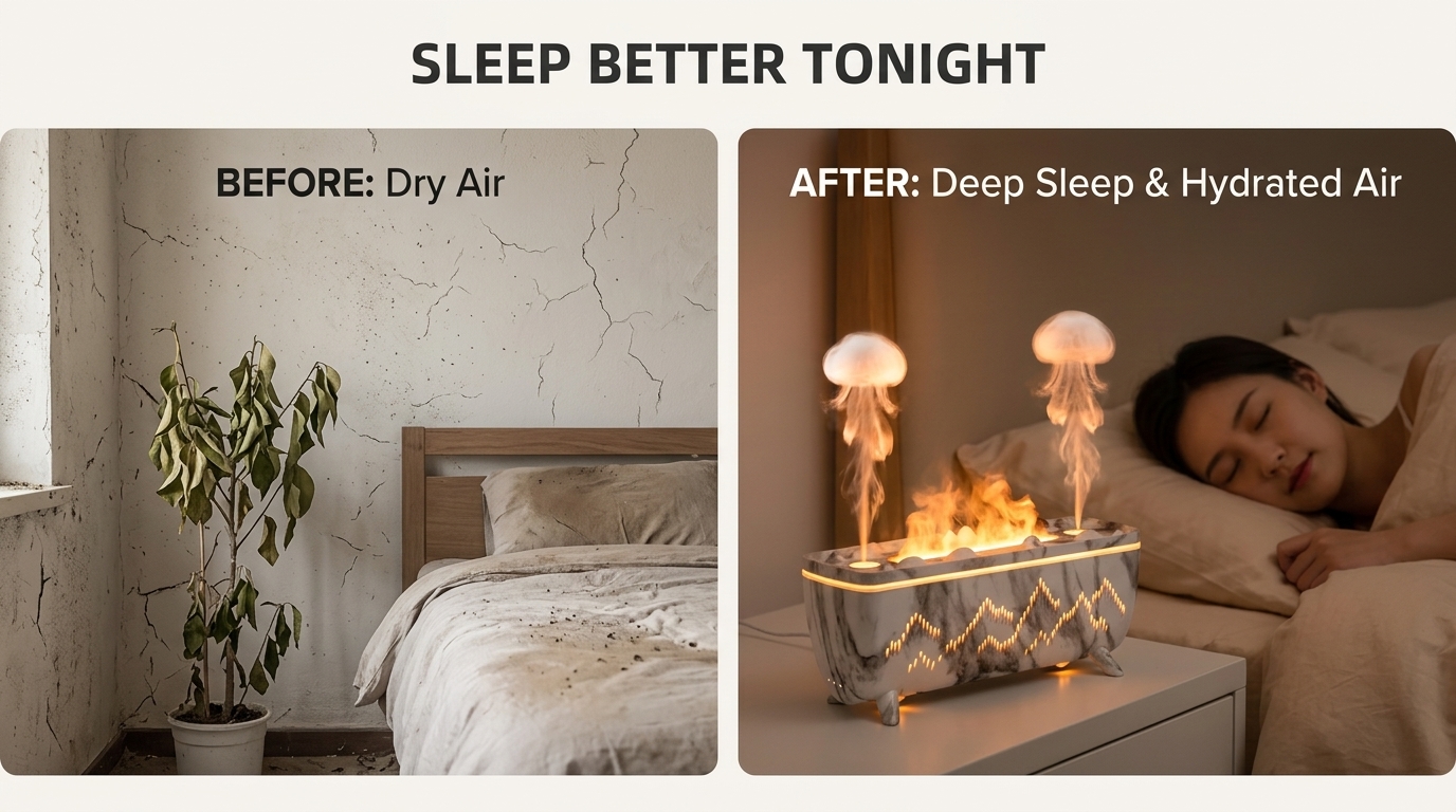Before After Sleep & Air Moisture Comparison