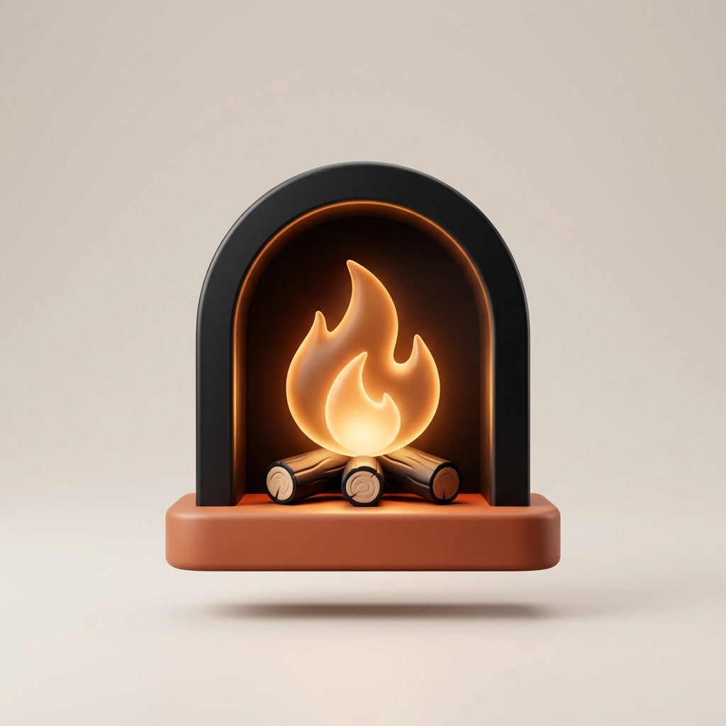Warm Fireplace Glow Icon