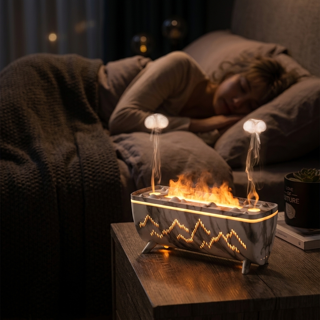 Cozy Bedroom Ambiance Night Shot